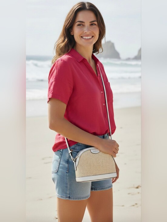 kate spade Handbags - Kate Spade Sylvia Straw Dome Crossbody EXCELLENT Condition